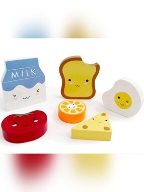 New Target Wooden Pretend Play Food Toast Milk Egg Cheese Orange Kitchen Cooking